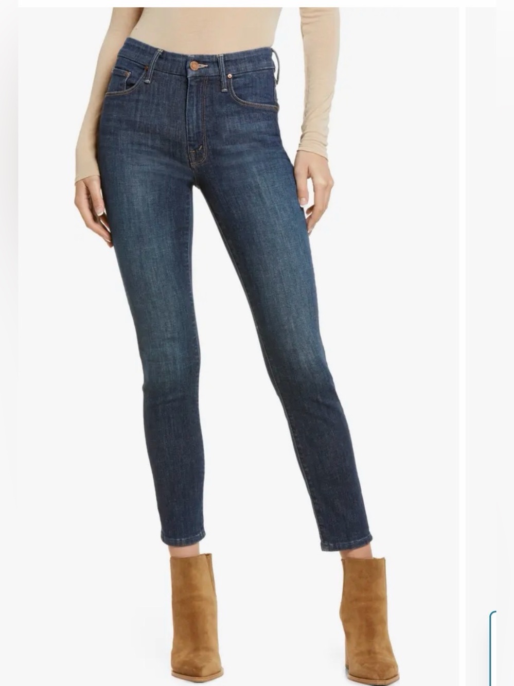 MOTHER THE LOOKER CROP High-Rise Skinny Jeans, size 27.